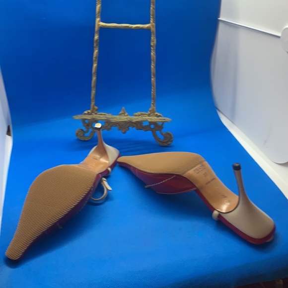 Prada kitten heels size 37 red beige cream - Picture 5 of 11